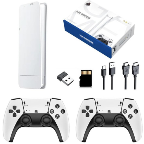 M15 4K Game Stick – Mini console de jeux rétro avec 20 000 jeux intégrés et double contrôleur sans fil 2.4G