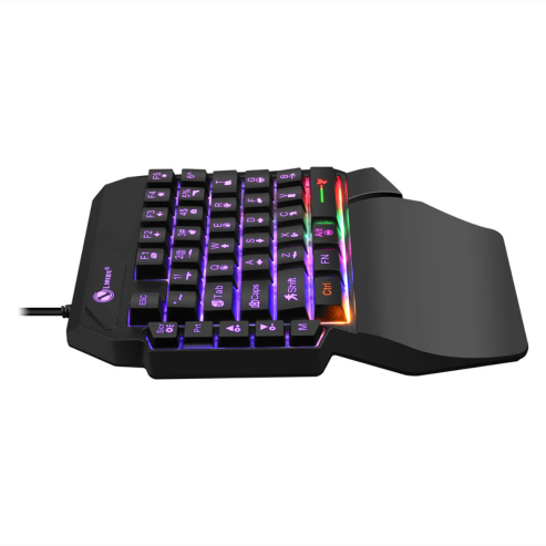 35 touches une main simple main Mini clavier de jeu USB ultra-mince filaire rétro-éclairage clavier pour ordinateur portable, ordinateur de bureau, Smartphone