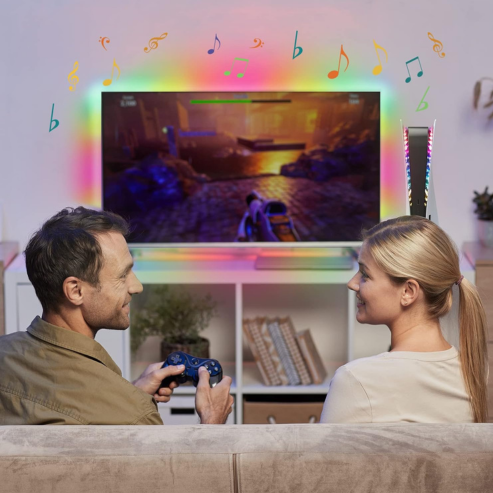 Bande lumineuse LED RGB pour console PS5 Pro/Slim/Standard, 8 couleurs, 400+ effets, décoration DIY, lumières d'ambiance de jeu pour PS5