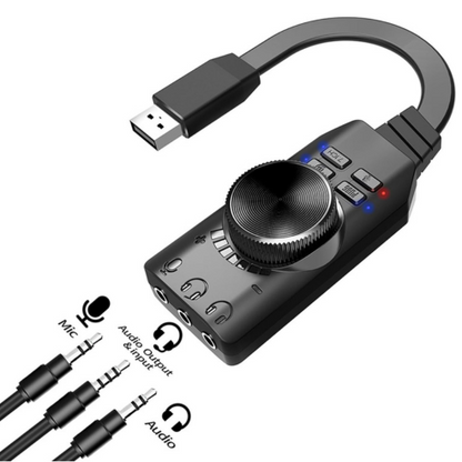 Carte son de jeu d'ordinateur USB externe 7.1 canaux, carte audio externe pour jeu PUBG, adaptateur USB 3.5 mm, Plug and Play pour PC portable