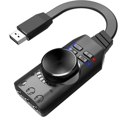 Carte son de jeu d'ordinateur USB externe 7.1 canaux, carte audio externe pour jeu PUBG, adaptateur USB 3.5 mm, Plug and Play pour PC portable