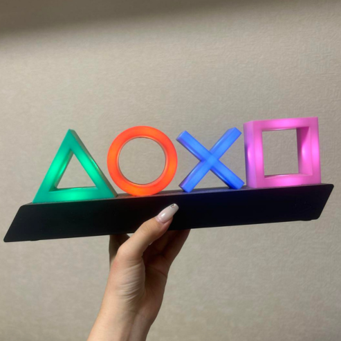 Lumière d'icône de jeu à commande vocale pour PS4, éclairage décoratif coloré type néon, nouvelle collection pour joueurs PlayStation